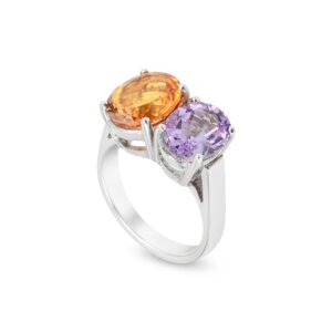 citrine amethyst ring