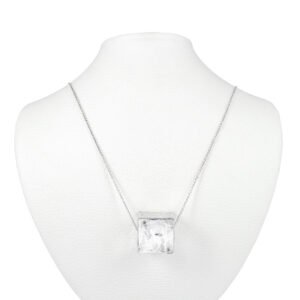cube silver necklace
