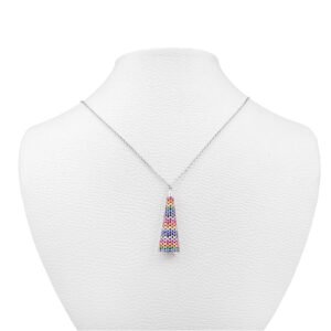 rainbow silver necklace