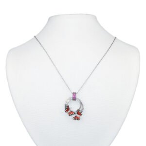 red butterflies necklace