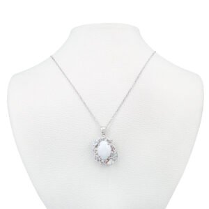 white nature silver necklace