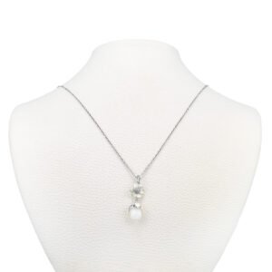 white flower drop necklace
