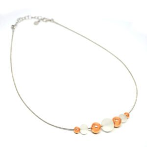 colorful circles silver necklace