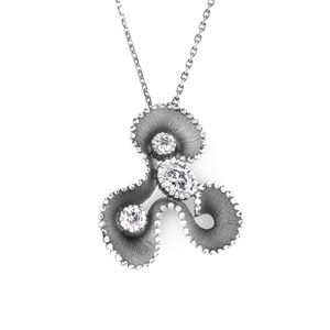 grey flower silver necklace by Roberto Bravo