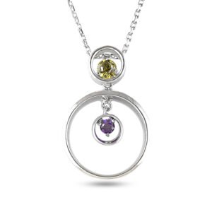 circle in circle silver necklace