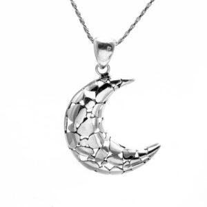 elegant crescent silver pendant