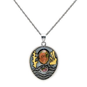 silver and labradorite pendant