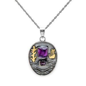 silver and amethyst pendant