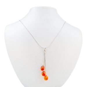 orange circles silver pendant