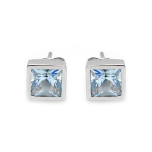 aquamarine stud earrings