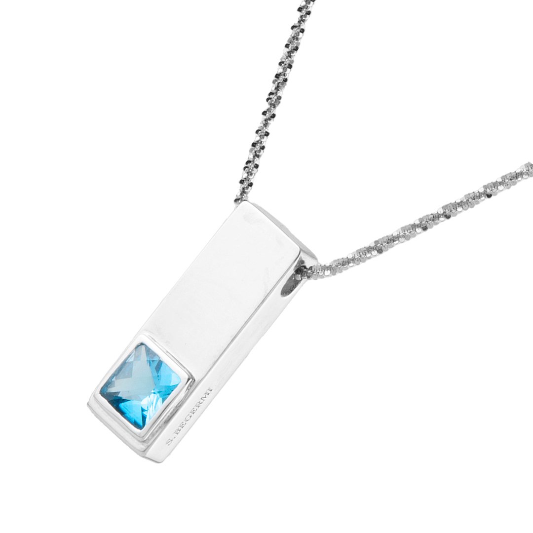 Silver Blue Topaz S. Begermi Pendant - Image 2