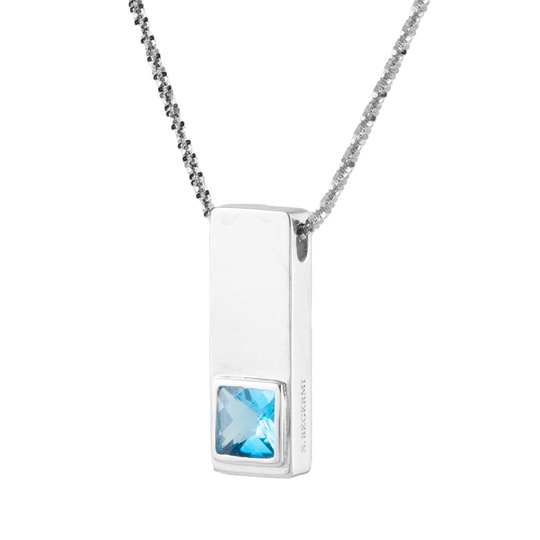 Silver Blue Topaz S. Begermi Pendant - Image 3