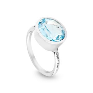 Silver and Blue Topaz S.Begermi Ring