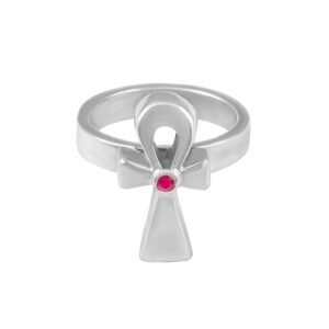 Ruby Key of Life Silver Ring