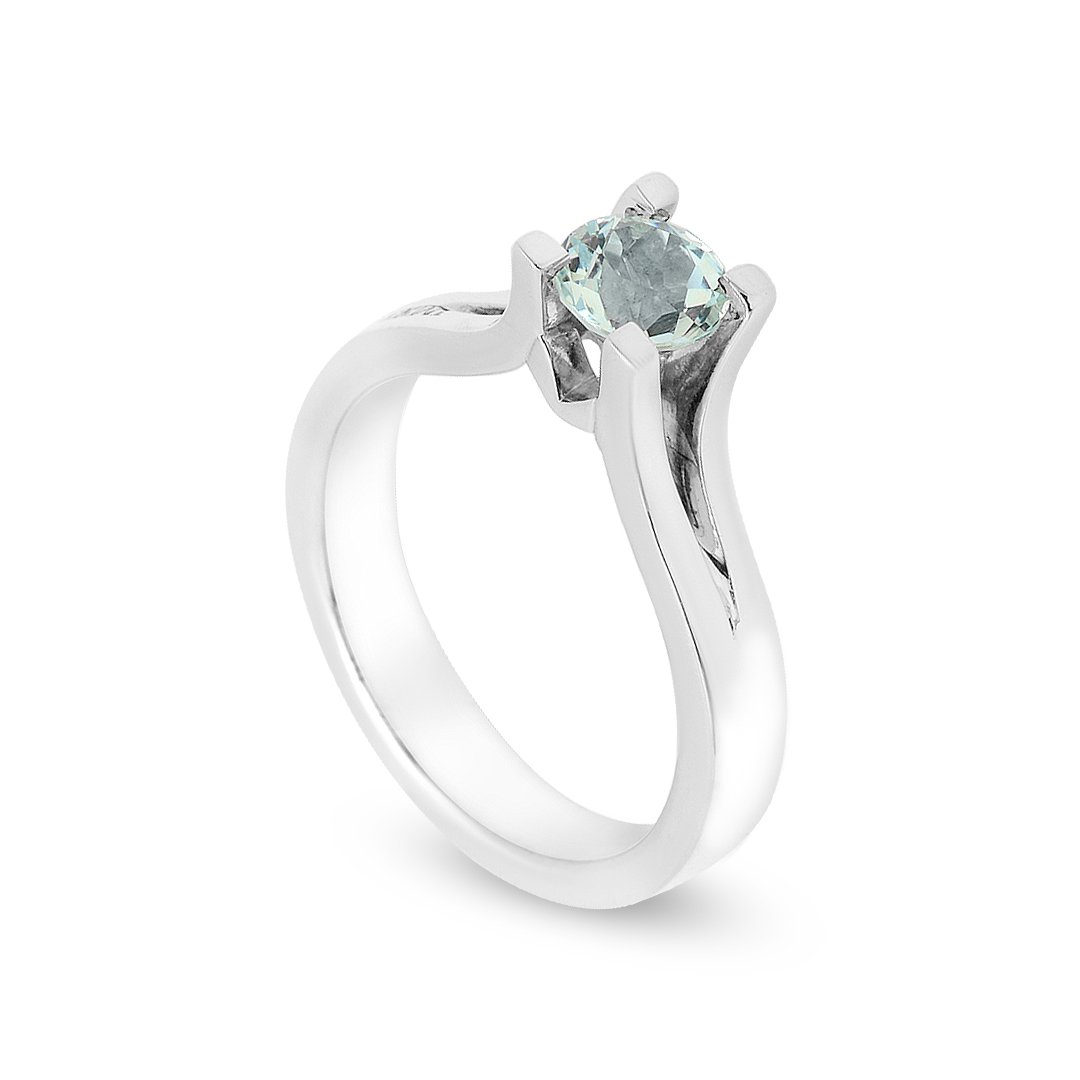 Silver Aquamarine S.Begermi Ring