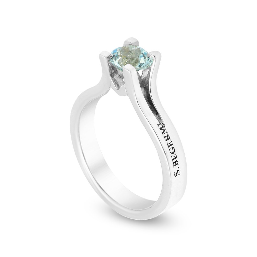 Silver Aquamarine S.Begermi Ring - Image 3