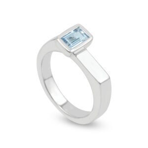 Silver Aquamarine S.Begermi Ring