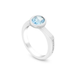 Silver Blue Topaz S.Begermi Ring