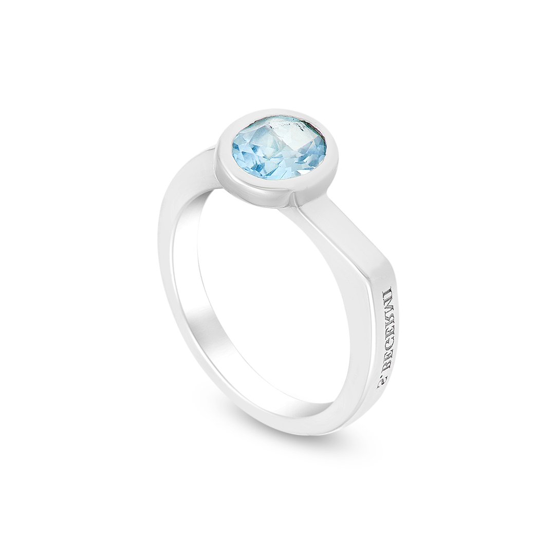 Silver Blue Topaz S.Begermi Ring
