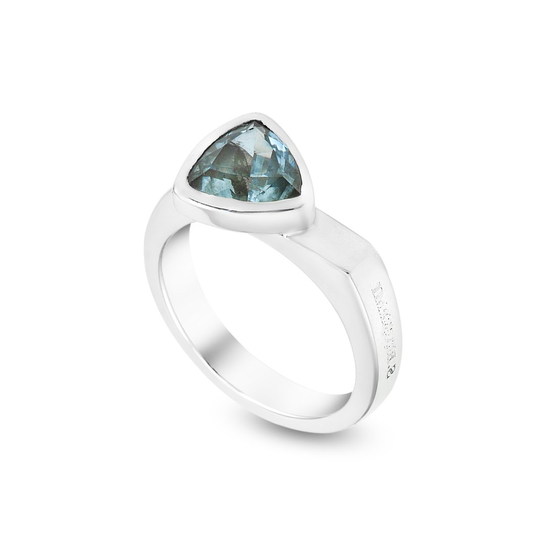 Silver Blue Topaz S.Begermi Ring